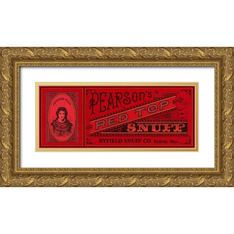 Pearsons Red Top Snuff Gold Ornate Wood Framed Art Print with Double Matting by Retrolabel