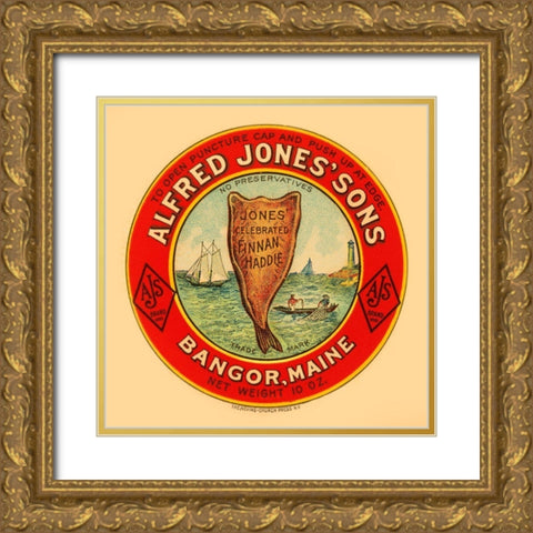 Jones Celebrated Finnan Haddie Gold Ornate Wood Framed Art Print with Double Matting by Retrolabel