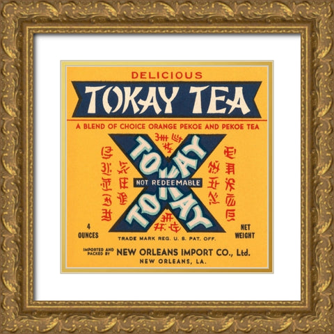 Tokay Tea Gold Ornate Wood Framed Art Print with Double Matting by Retrolabel