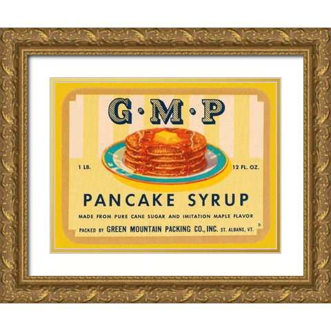 G.M.P. Pancake Syrup Gold Ornate Wood Framed Art Print with Double Matting by Retrolabel