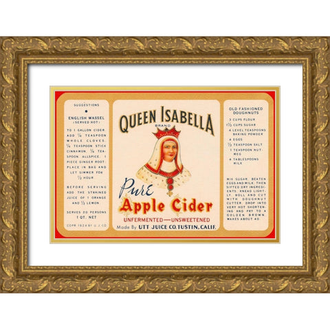 Queen Isabella Pure Apple Cider Gold Ornate Wood Framed Art Print with Double Matting by Retrolabel