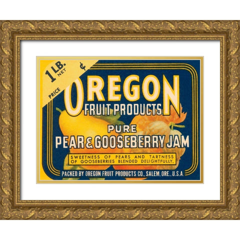 Pure Pear and Gooseberry Jam Gold Ornate Wood Framed Art Print with Double Matting by Retrolabel