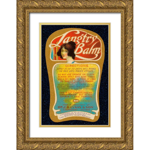 Langtry Balm Gold Ornate Wood Framed Art Print with Double Matting by Retrolabel