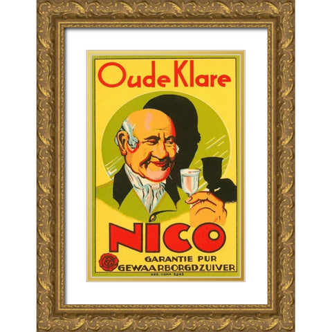 Oude Klare Nico Gold Ornate Wood Framed Art Print with Double Matting by Retrolabel