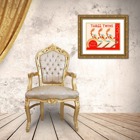Three Twins Mild Panatelas Gold Ornate Wood Framed Art Print with Double Matting by Retrolabel