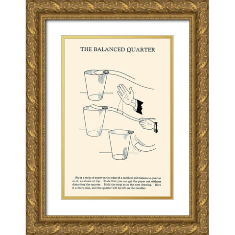 The Balanced Quarter Gold Ornate Wood Framed Art Print with Double Matting by Retromagic