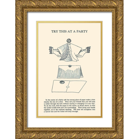 Try This at a Party Gold Ornate Wood Framed Art Print with Double Matting by Retromagic