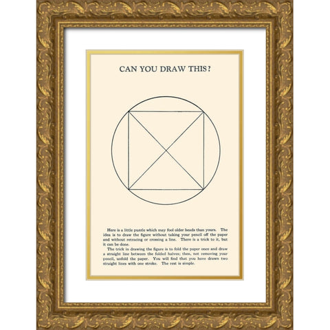 Can You Draw This? Gold Ornate Wood Framed Art Print with Double Matting by Retromagic