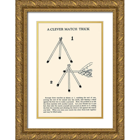 The Obedient Matches Gold Ornate Wood Framed Art Print with Double Matting by Retromagic