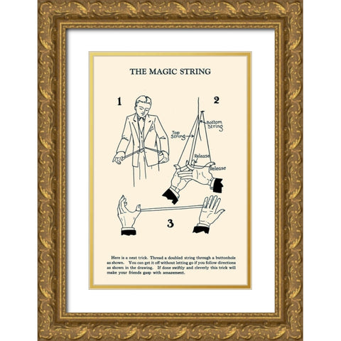 The Magic String Gold Ornate Wood Framed Art Print with Double Matting by Retromagic