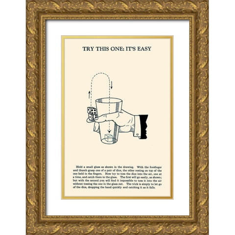 Try This One: Its Easy Gold Ornate Wood Framed Art Print with Double Matting by Retromagic