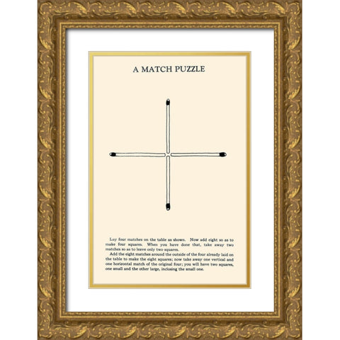A Match Puzzle Gold Ornate Wood Framed Art Print with Double Matting by Retromagic