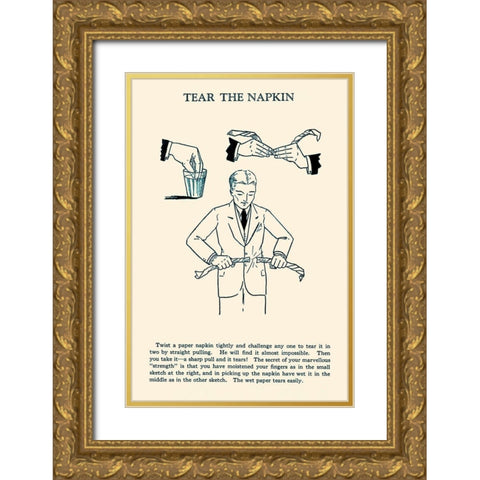 Tear the Napkin Gold Ornate Wood Framed Art Print with Double Matting by Retromagic