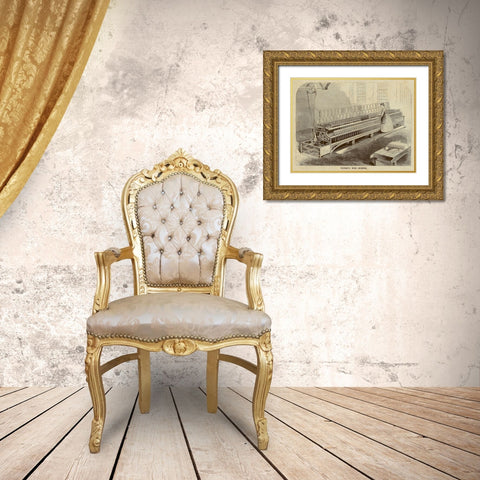 Victorys Wool Spinner Gold Ornate Wood Framed Art Print with Double Matting by Inventions