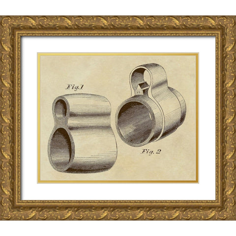 Gun Barrel Sight Gold Ornate Wood Framed Art Print with Double Matting by Inventions