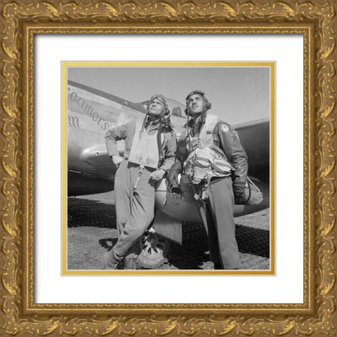 Benjamin O. Davis Gold Ornate Wood Framed Art Print with Double Matting by Inventions