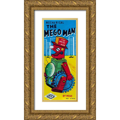 The Megoman Gold Ornate Wood Framed Art Print with Double Matting by Retrobot