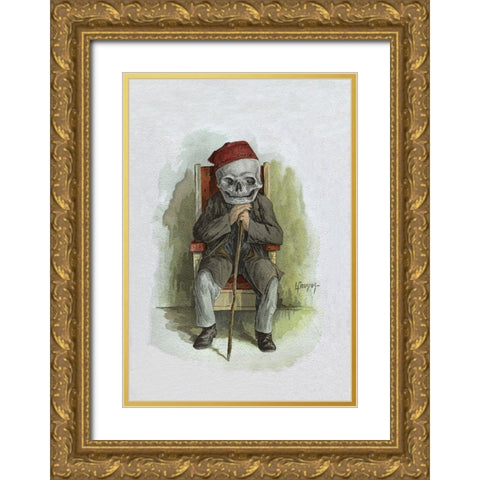 Death Poses for a Photo Gold Ornate Wood Framed Art Print with Double Matting by Frusius