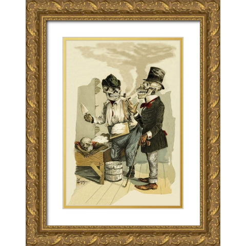 Death Patches a Crack Gold Ornate Wood Framed Art Print with Double Matting by Frusius