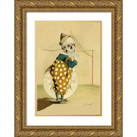 Death Amuses Us Gold Ornate Wood Framed Art Print with Double Matting by Frusius