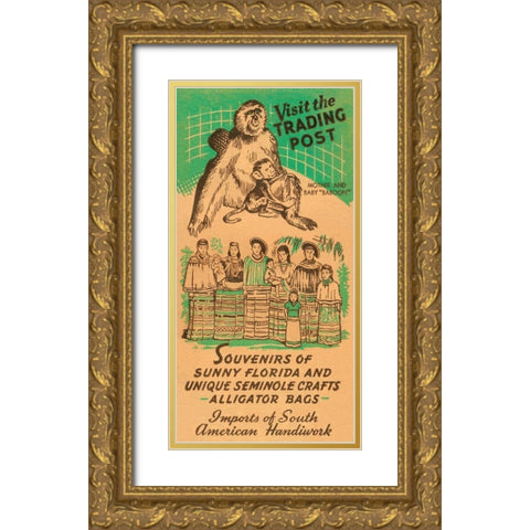 Visit the Trading Post Gold Ornate Wood Framed Art Print with Double Matting by Retrotravel