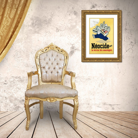 Neocide DDT - La Terreur des Moustiques Gold Ornate Wood Framed Art Print with Double Matting by Vintage Elephant
