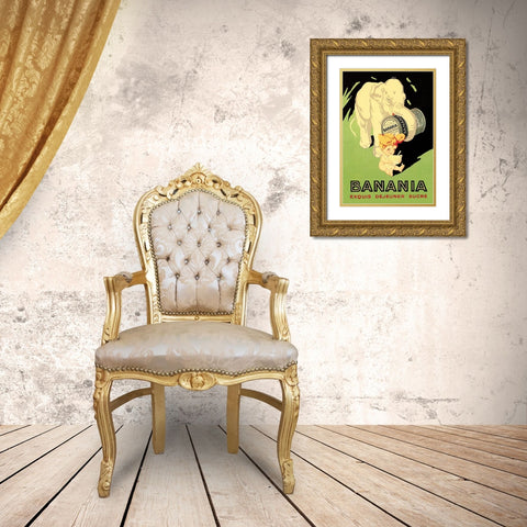 Banania Exquis Dejeuner Sucre Gold Ornate Wood Framed Art Print with Double Matting by Vintage Elephant