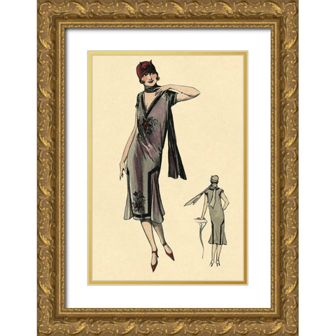 Come Hither Gold Ornate Wood Framed Art Print with Double Matting by Vintage Fashion
