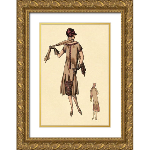Enchanting Gold Ornate Wood Framed Art Print with Double Matting by Vintage Fashion