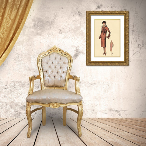 Stunning in Red Gold Ornate Wood Framed Art Print with Double Matting by Vintage Fashion