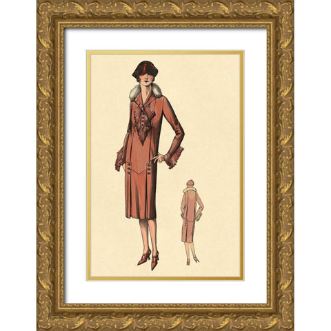 Stunning in Red Gold Ornate Wood Framed Art Print with Double Matting by Vintage Fashion
