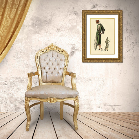 With Stole Gold Ornate Wood Framed Art Print with Double Matting by Vintage Fashion