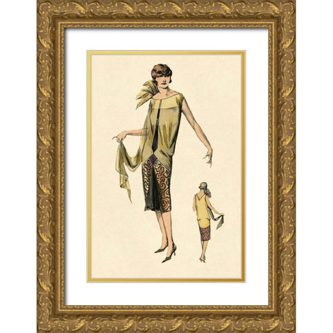 Absolutely Beautiful Gold Ornate Wood Framed Art Print with Double Matting by Vintage Fashion