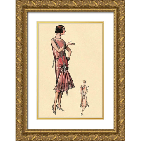 Simply Smashing Gold Ornate Wood Framed Art Print with Double Matting by Vintage Fashion
