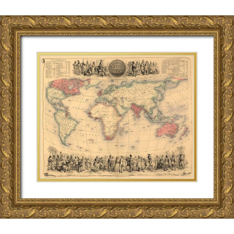 British Empire Throughout the World Gold Ornate Wood Framed Art Print with Double Matting by Bartholemew, John