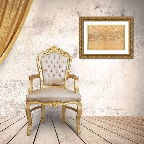 World Winds in Navigation Gold Ornate Wood Framed Art Print with Double Matting by Wilkes, Captain Charles