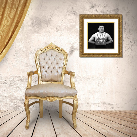 A Chestful of Awards Gold Ornate Wood Framed Art Print with Double Matting by Vintage Muscle Men
