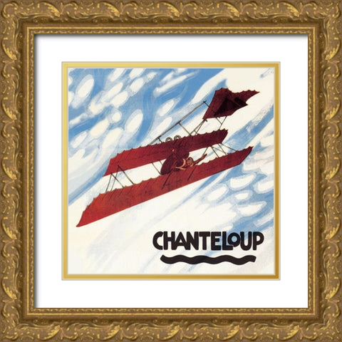 Biplane Executes a Loop Gold Ornate Wood Framed Art Print with Double Matting by Nygaard, Axel