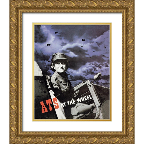 ATS at the Wheel Gold Ornate Wood Framed Art Print with Double Matting by Pick, Beverly