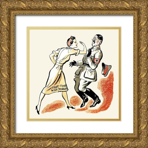 Just a Good Afternoons Work Gold Ornate Wood Framed Art Print with Double Matting by Unknown