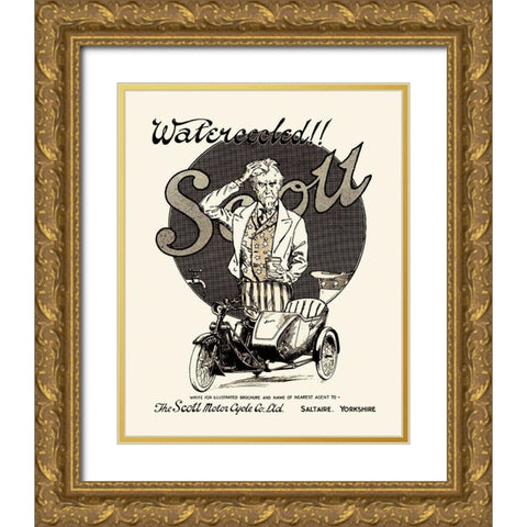 Watercooled Scott Gold Ornate Wood Framed Art Print with Double Matting by Unknown