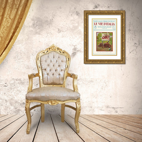 Esso - The Road of Italy Gold Ornate Wood Framed Art Print with Double Matting by Unknown