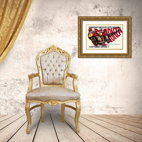 World Motorcycle Championship - 1963 Gold Ornate Wood Framed Art Print with Double Matting by Unknown