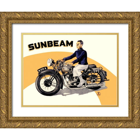 Sunbeam Gold Ornate Wood Framed Art Print with Double Matting by Unknown