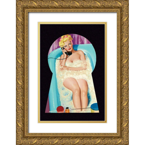 Whisper Magazine: Bubble Bath Gold Ornate Wood Framed Art Print with Double Matting by Driben, Peter