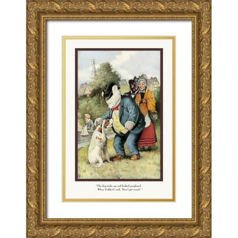 Teddy Roosevelts Bears: Dont Get Vexed Gold Ornate Wood Framed Art Print with Double Matting by Culver, R.K.