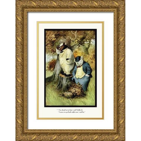 Teddy Roosevelts Bears: Teddy B and Teddy G Are Lost Gold Ornate Wood Framed Art Print with Double Matting by Culver, R.K.