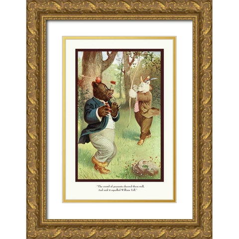 Teddy Roosevelts Bears: William Tell Gold Ornate Wood Framed Art Print with Double Matting by Culver, R.K.