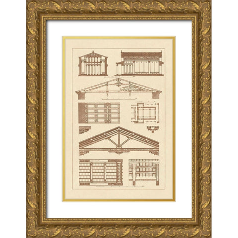 Internal Decoration of Roof Gold Ornate Wood Framed Art Print with Double Matting by Buhlmann, J.