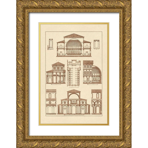 Interior of Basilica Gold Ornate Wood Framed Art Print with Double Matting by Buhlmann, J.